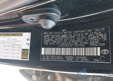 2015 Toyota Prius Four z USA, uszkodzony, nr VIN JTDKN3DUXF1927566